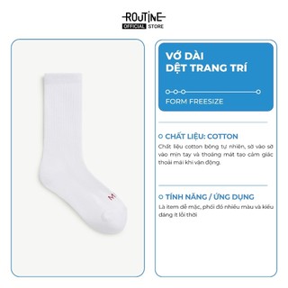 Vớ Dài Cotton Dệt Chữ Freesize - Routine 10F24SOCA021
