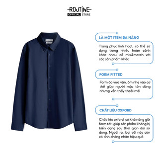 Áo Sơ Mi Nam Oxford Tay Dài Trơn Form Fitted - Routine 10S25SHL005