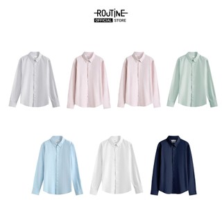 Áo Sơ Mi Nam Oxford Tay Dài Trơn Form Fitted - Routine 10S25SHL005
