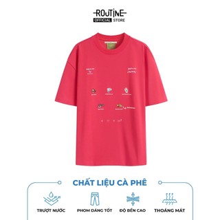 Áo Thun Tay Ngắn Vải S.Cafe In Patch Form Boxy - Routine 10S25TSS048