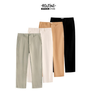 Quần Kaki Nam Premium Ống Ôm Trơn Form Slim Cropped - Routine 10S24PCA001P