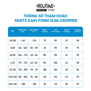 Quần Kaki Nam Premium Ống Ôm Trơn Form Slim Cropped - Routine 10S24PCA001P