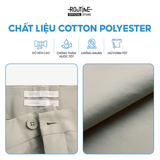 Quần Kaki Nam Premium Ống Ôm Trơn Form Slim Cropped - Routine 10S24PCA001P