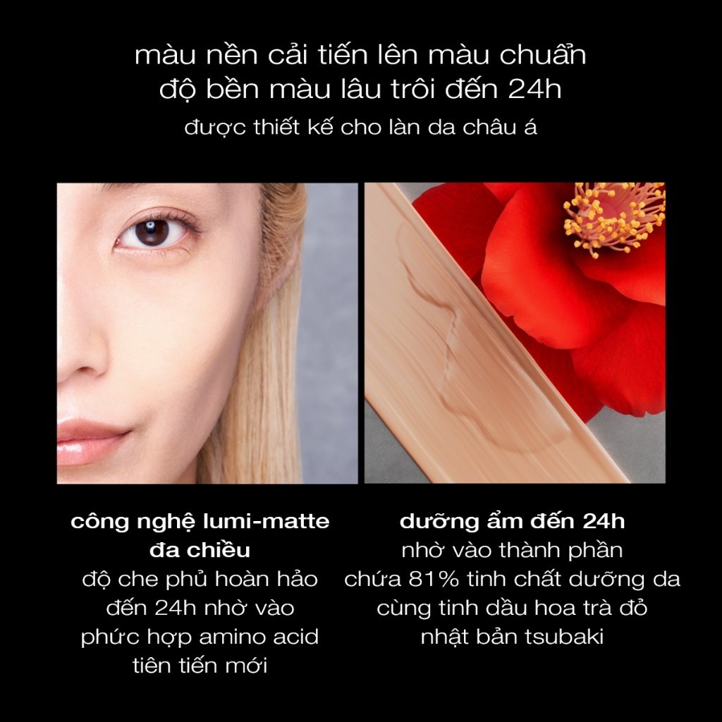 [mới] kem nền mịn lì mỏng nhẹ bền màu 24h shu uemura advanced unlimited breathable lasting foundation