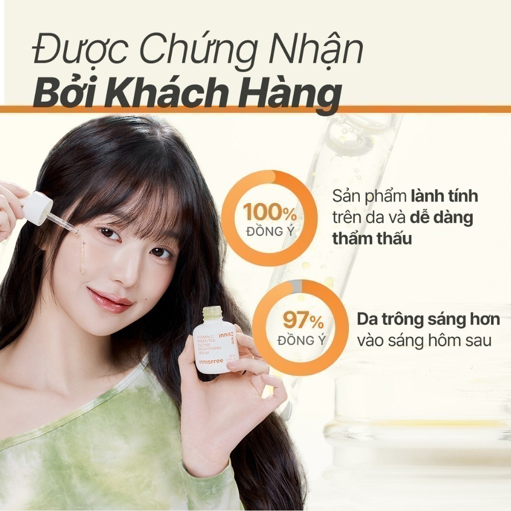 (Quà tặng không bán) Serum viên nang Vitamin C sáng da INNISFREE Green Tea Enzyme Brightening Serum 1ml