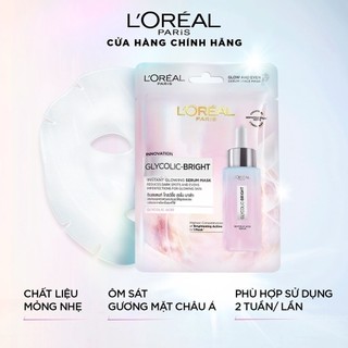 Mặt nạ dưỡng sáng mờ thâm nám L'Oreal Paris Glycolic (AHA) Bright 22g