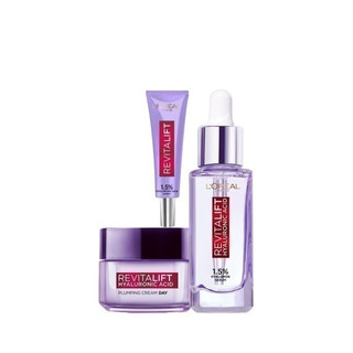 Bộ Serum Cấp Ẩm Sáng Da 30ml, 7.5ml và kem dưỡng 15ml siêu cấp ẩm giảm nếp nhăn L'Oreal Paris Revitalift Hyaluronic Acid