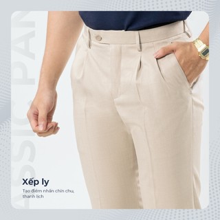 [DEAL SIZE 29] Quần dài tây nam CLASSIC PANTS, BST Social Circle vải tây cao cấp, kiểu dáng xếp li - POLOMANOR