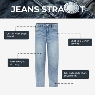[BEST SELLER] Quần jean nam ống rộng POLOMANOR, BST THE REAL JEANS, form Straight thoải mái, dễ mặc dễ phối
