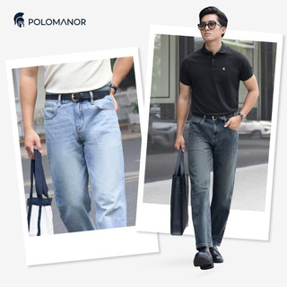[BEST SELLER] Quần jean nam ống rộng POLOMANOR, BST THE REAL JEANS, form Straight thoải mái, dễ mặc dễ phối