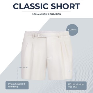 [DEAL SIZE S] Quần short tây nam CLASSIC SHORT, BST Social Circle vải tây cao cấp, kiểu dáng xếp li - POLOMANOR