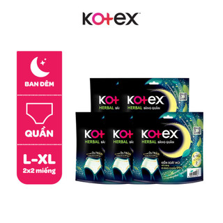 Combo 2/Combo 5/Băng vệ sinh quần Kotex Ban Đêm Thảo Dược Herbal L-XL 2 miếng