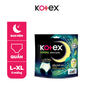 Combo 2/Combo 5/Băng vệ sinh quần Kotex Ban Đêm Thảo Dược Herbal L-XL 2 miếng