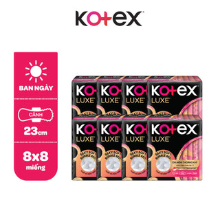 Combo 8 Băng vệ sinh Kotex LUXE Ngày Cánh 23cm 8 miếng