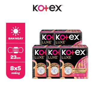 Combo 2/Combo 5/Băng vệ sinh Kotex LUXE Ngày Cánh 23cm 8 miếng