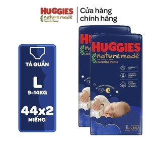 [Live Độc Quyền] Combo 2 Tã quần Huggies Naturemade ban đêm M58/L44/XL38/XXL26
