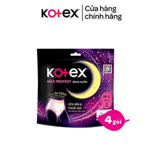 Combo 4 Kotex đêm dạng quần cõ M/L 2 quần/gói