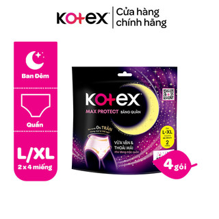 Combo 4 Kotex đêm dạng quần cõ M/L 2 quần/gói