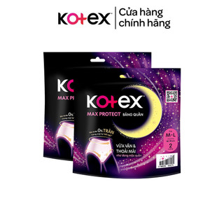 Combo 2 Băng Vệ Sinh Kotex Ban Đêm Dạng Quần cỡ M/L 5 miếng, M/L 2 miếng, L/XL 2 miếng