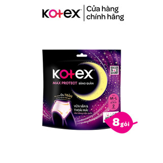 Combo 8 gói BVS Kotex Ban Đêm dạng quần cỡ M/L//XL 2 miếng