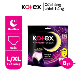 Combo 8 gói BVS Kotex Ban Đêm dạng quần cỡ M/L//XL 2 miếng
