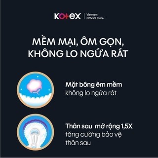 Combo 4/Combo 8 gói Băng vệ sinh Kotex Siêu Ban Đêm 28cm/35cm Mặt lưới Mềm hóa