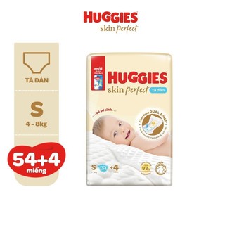 Tã/Bỉm Dán Sơ Sinh Huggies Skin Perfect NB/S với 2 Vùng Thấm Giảm Kích Ứng Da