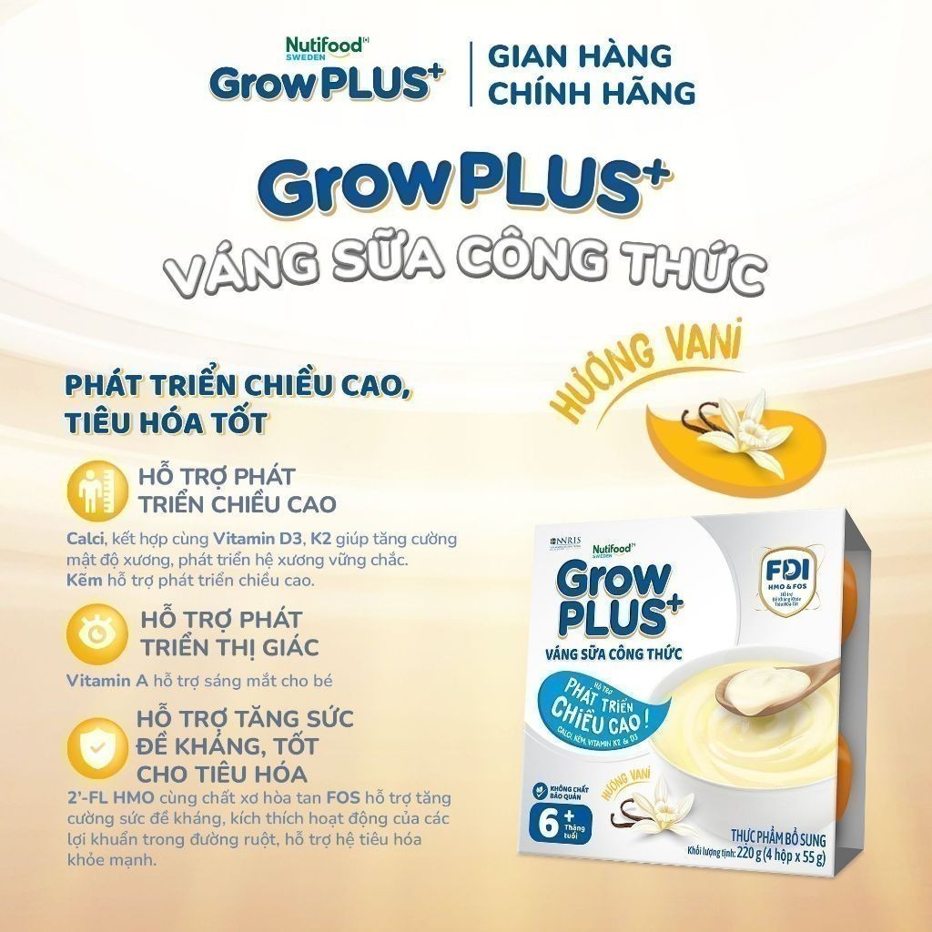 Combo 6 lốc GrowPLUS+ Váng sữa công thức Sữa non Immunel Hỗ trợ tăng đề kháng (55g x 24 hộp)