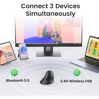 Chuột dọc không dây Ugreen MU008 | 4 mức độ DPI | Thiết kế góc dọc 57° với 5 nút  | Bảo hành 18 tháng 1 đổi 1