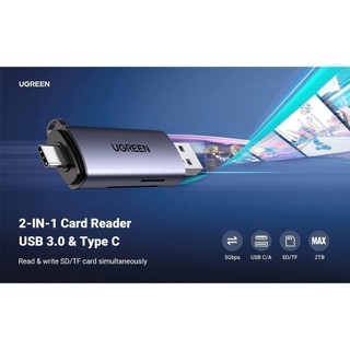 Đầu đọc thẻ SD TF chân cắm USB Type C UGREEN CM185 Kết nối OTG | Thiết kế nhỏ gọn Bảo Hành 18 Tháng 1 Đổi 1 50704