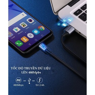 Cáp sạc USB 2.0 A sang Micro Ugreen US290 | Sạc nhanh | Vỏ sợi siêu bền | Bảo Hành 1 đổi 1 18 tháng | 60144 60145 60146