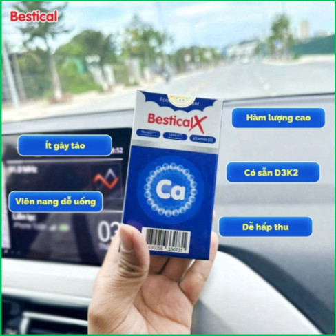 Canxi BesticalX Hộp 60 viên - Canxi sinh học dạng viên, hỗ trợ xương chắc khỏe