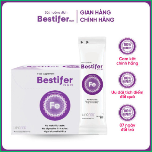 Sắt bầu hướng đích Bestifer Mom cho mẹ bầu sau sinh hỗ trợ giảm thiếu máu do thiếu sắt Hoopj 24 Goi