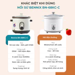 Nồi Nấu Chậm Cơ BENNIX BN-68KC 3L Men Sứ Cao Cấp  Slow Cooker Hầm Cháo Ninh Xương Chưng Yến Bảo Hành Chính Hãng 24 Tháng — ảnh 8