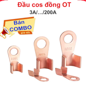 Đầu Cos đồng OT, cos bấm bình acquy, đầu nối dây điện bằng đồng chất lượng cao
