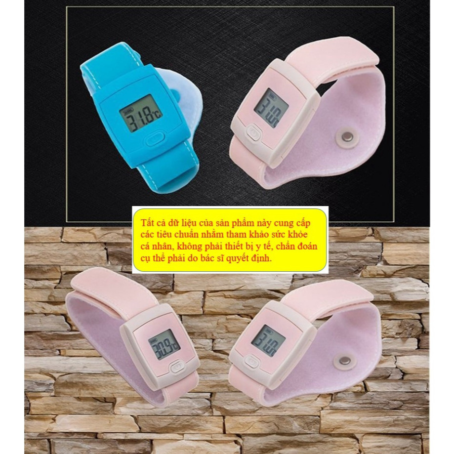 Nhiệt Kế Thông Minh Đeo Tay: Giám sát nhiệt độ liên tục, thông báo qua Bluetooth suốt ngày đêm.