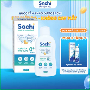 Nước Tắm Thảo Dược SACHI Ngừa Rôm Sảy, Làm Ấm Hỗ Trợ Ngăn Cảm Cúm, Cảm Lạnh Cho Bé Lọ 250ml