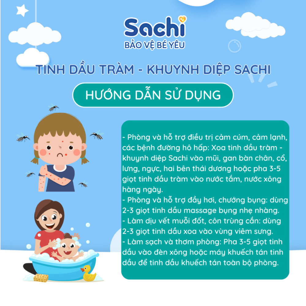 Tinh Dầu Tràm Khuynh Diệp Sachi Giúp Làm Ấm Cơ Thể, Đuổi Muỗi, Làm Dịu Các Vết Côn Trùng Cắn 30ml