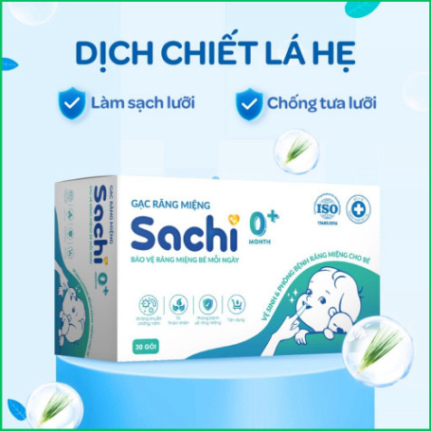 Combo 2 Gạc Rơ Lưỡi SACHI Dịch Chiết Lá Hẹ Dùng Vệ Sinh Răng Miệng An Toàn Cho Bé Từ 0 Tháng Tuổi