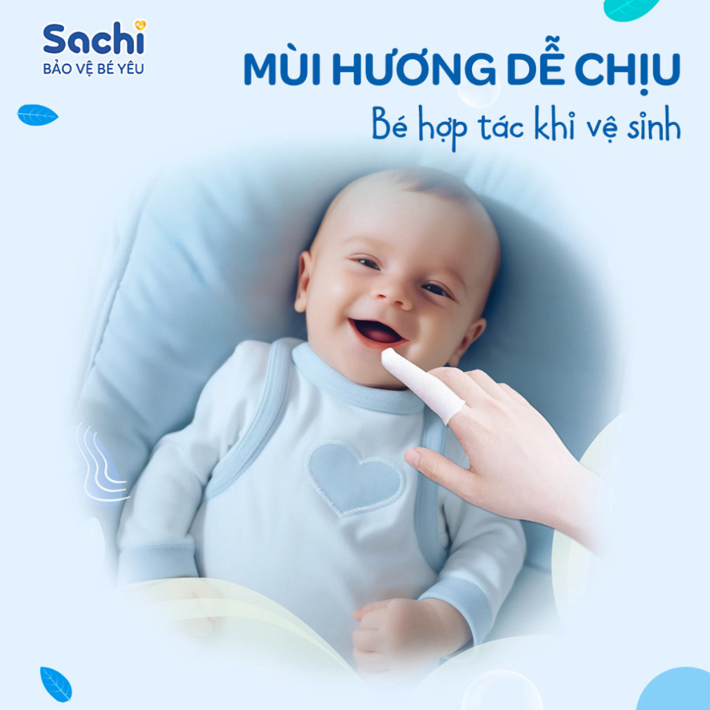 Combo 2 Gạc Rơ Lưỡi SACHI Dịch Chiết Lá Hẹ Dùng Vệ Sinh Răng Miệng An Toàn Cho Bé Từ 0 Tháng Tuổi