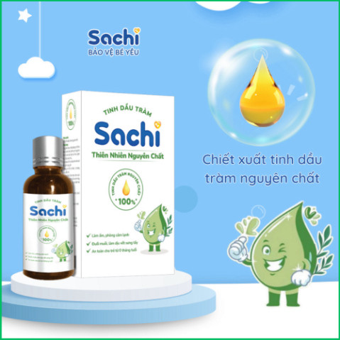 Tinh Dầu Tràm Nguyên Chất Sachi 30ml Giúp Làm Ấm Cơ Thể, Giảm Chướng Bụng, Đầy Hơi, An Toàn Cho Trẻ Sơ Sinh và Trẻ Nhỏ