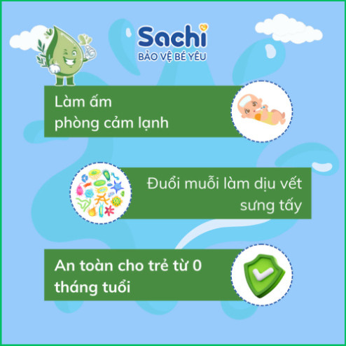 Tinh Dầu Tràm Nguyên Chất Sachi 30ml Giúp Làm Ấm Cơ Thể, Giảm Chướng Bụng, Đầy Hơi, An Toàn Cho Trẻ Sơ Sinh và Trẻ Nhỏ