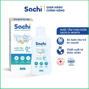 Combo Tắm Bé Sachi Êm Dịu Sạch Thơm - Nước Tắm Thảo Dược SACHI Chai 250ml + Tinh Dầu Tràm Khuynh Diệp Sachi 30ml