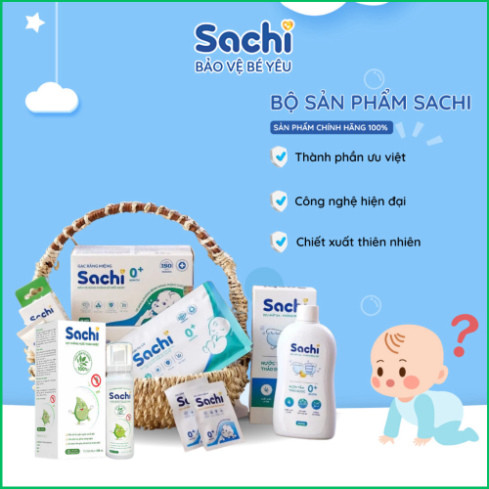 Khăn Lau Hạ Sốt 0+ SACHI Giúp Hạ Nhiệt, Giảm Sốt, Ngăn Ngừa Co Giật Cho Trẻ Sơ Sinh Và Trẻ Nhỏ, Hộp 25 khăn
