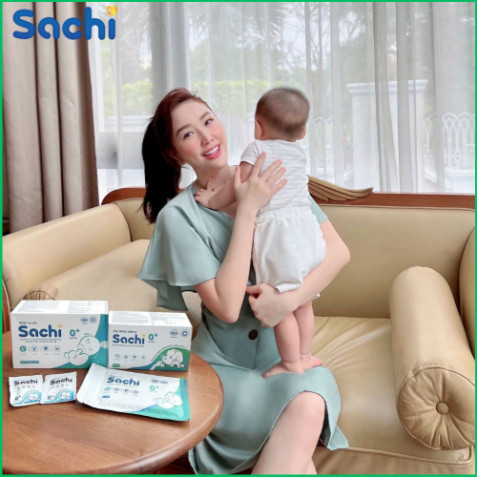 Khăn Lau Hạ Sốt 0+ SACHI Giúp Hạ Nhiệt, Giảm Sốt, Ngăn Ngừa Co Giật Cho Trẻ Sơ Sinh Và Trẻ Nhỏ, Hộp 25 khăn