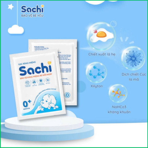 Gạc Rơ Lưỡi SACHI Dịch Chiết Lá Hẹ Dùng Vệ Sinh Răng Miệng An Toàn Cho Bé Từ 0 Tháng Tuổi - Combo 3 Hộp