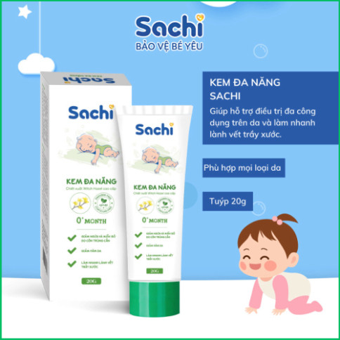 Kem Đa Năng SACHI Hỗ Trợ Giảm Hăm Da, Khô Da, Ngứa Ngáy, Làm Dịu Bỏng, Nhanh Lành Vết Thương, Tuýp 20g