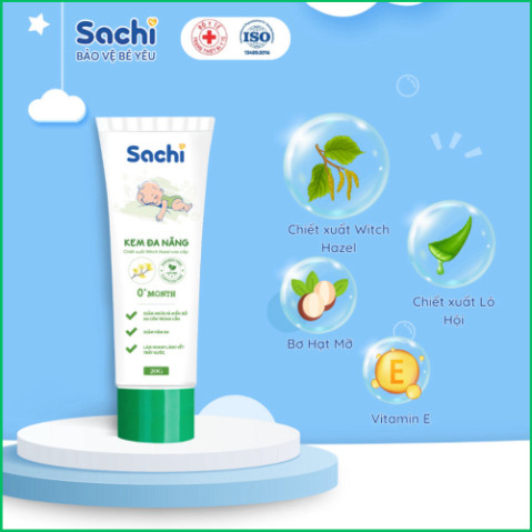 Kem Đa Năng SACHI Hỗ Trợ Giảm Hăm Da, Khô Da, Ngứa Ngáy, Làm Dịu Bỏng, Nhanh Lành Vết Thương, Tuýp 20g