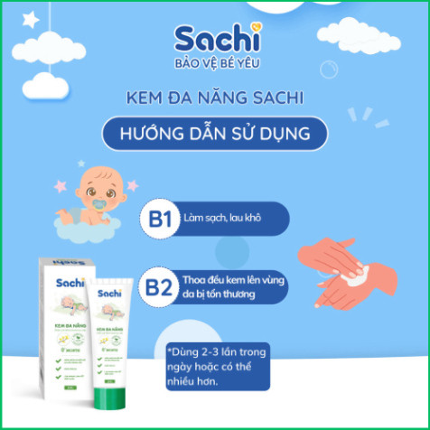 Kem Đa Năng SACHI Hỗ Trợ Giảm Hăm Da, Khô Da, Ngứa Ngáy, Làm Dịu Bỏng, Nhanh Lành Vết Thương, Tuýp 20g