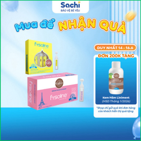 Combo Nước Muối Sinh Lý FYSOLINE Hồng 40 Ống x 5ml Và Vàng 5 Ống x 5ml Nhỏ Mắt Mũi Miệng Hiệu Quả